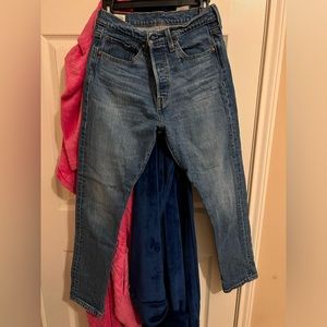 Levi’s 501 Skinny Jeans, High Rise 28” X 28” Medium Blue Wash